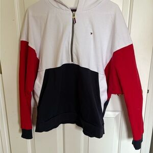 Tommy Hilfiger Red, White, and Black Hoodie